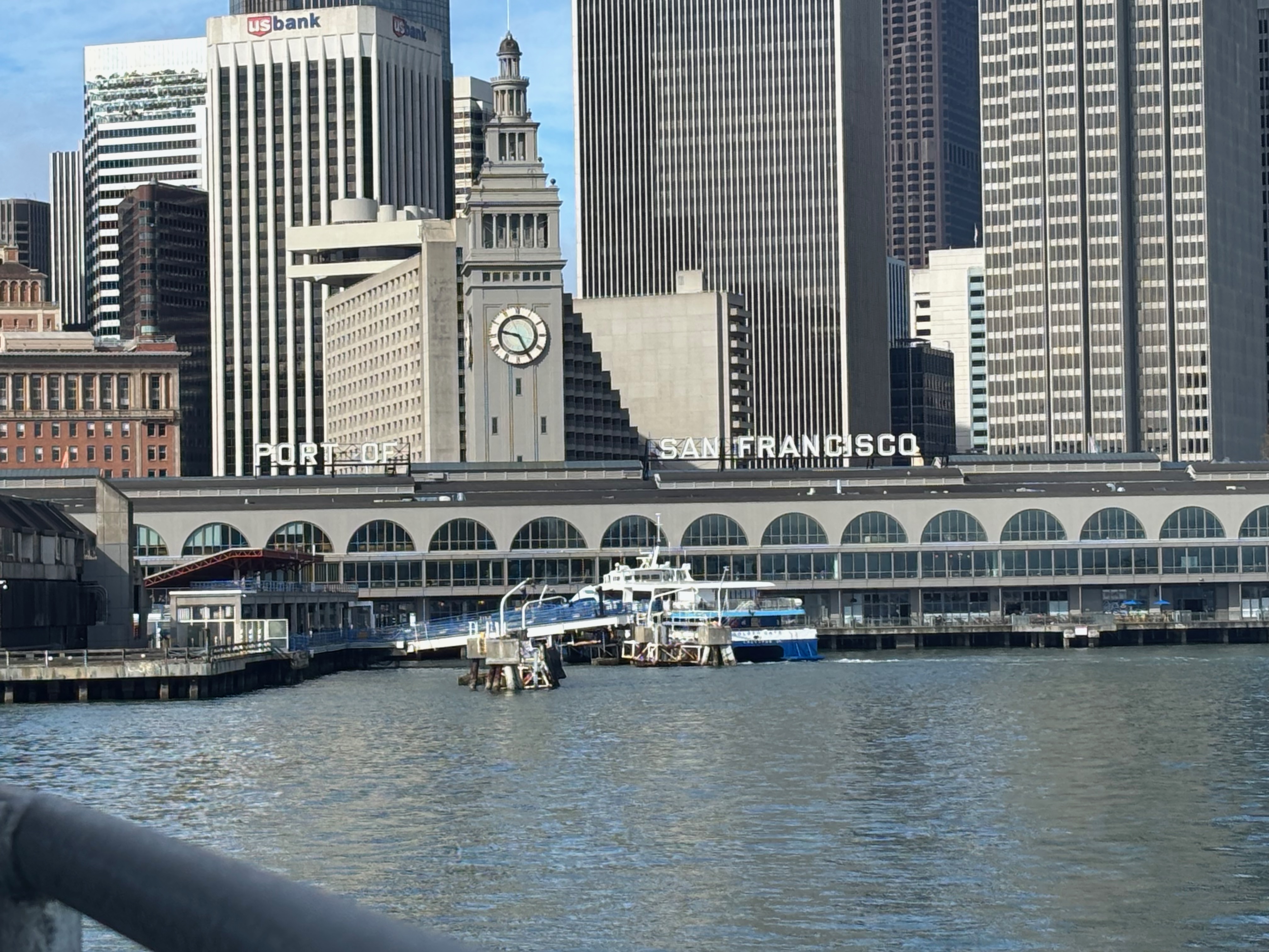 building with letters saying 'port of san francisco